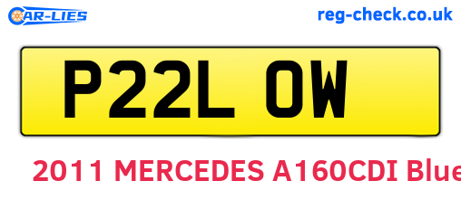 P22LOW are the vehicle registration plates.