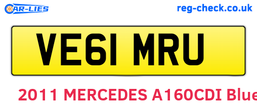 VE61MRU are the vehicle registration plates.
