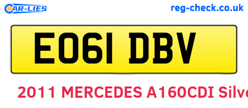 EO61DBV are the vehicle registration plates.