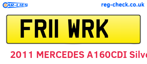 FR11WRK are the vehicle registration plates.