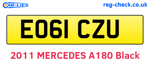 EO61CZU are the vehicle registration plates.