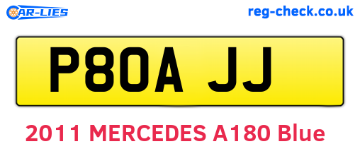 P80AJJ are the vehicle registration plates.