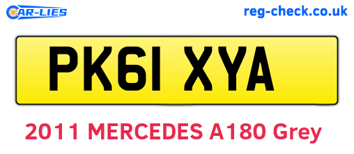 PK61XYA are the vehicle registration plates.