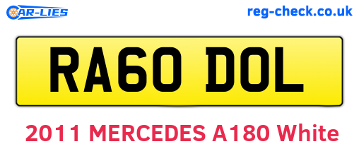 RA60DOL are the vehicle registration plates.
