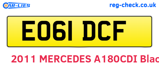 EO61DCF are the vehicle registration plates.