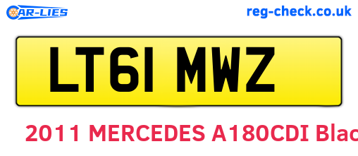 LT61MWZ are the vehicle registration plates.