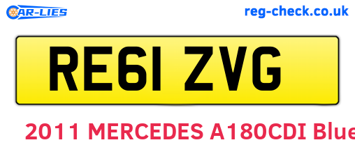 RE61ZVG are the vehicle registration plates.