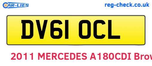 DV61OCL are the vehicle registration plates.