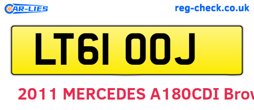 LT61OOJ are the vehicle registration plates.