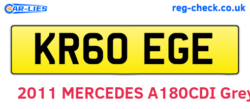 KR60EGE are the vehicle registration plates.