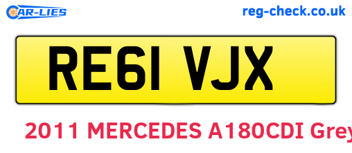 RE61VJX are the vehicle registration plates.