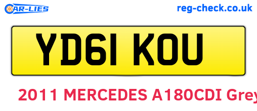 YD61KOU are the vehicle registration plates.