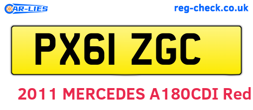 PX61ZGC are the vehicle registration plates.