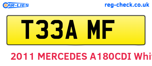 T33AMF are the vehicle registration plates.
