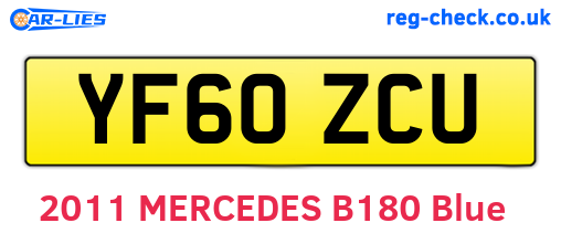 YF60ZCU are the vehicle registration plates.