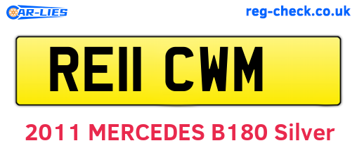 RE11CWM are the vehicle registration plates.