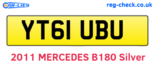 YT61UBU are the vehicle registration plates.