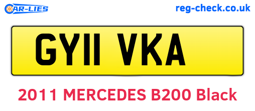 GY11VKA are the vehicle registration plates.