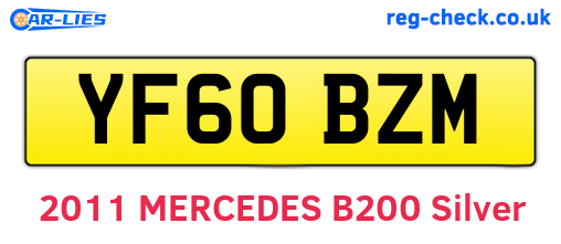 YF60BZM are the vehicle registration plates.