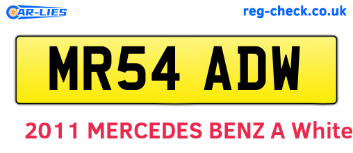 MR54ADW are the vehicle registration plates.