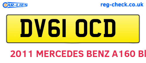 DV61OCD are the vehicle registration plates.