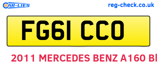 FG61CCO are the vehicle registration plates.