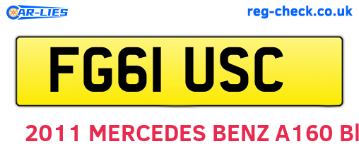 FG61USC are the vehicle registration plates.