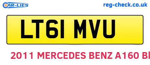 LT61MVU are the vehicle registration plates.