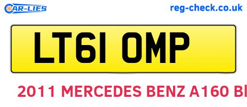 LT61OMP are the vehicle registration plates.