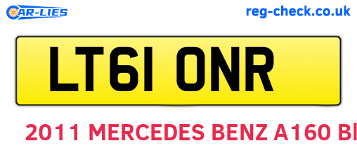 LT61ONR are the vehicle registration plates.
