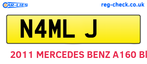 N4MLJ are the vehicle registration plates.