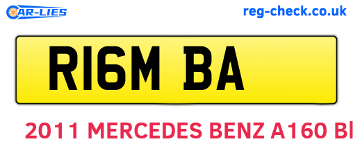 R16MBA are the vehicle registration plates.