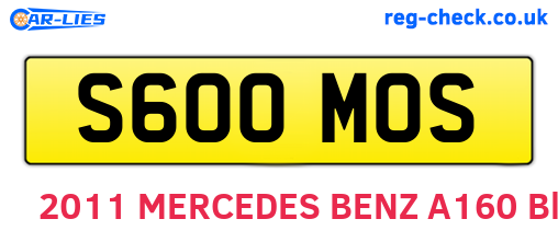 S600MOS are the vehicle registration plates.