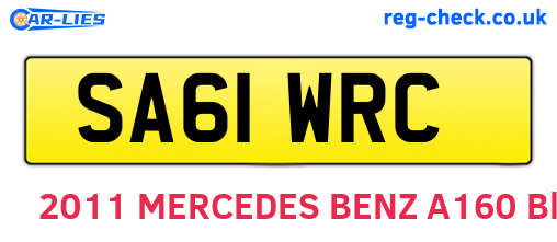 SA61WRC are the vehicle registration plates.