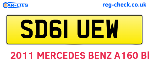 SD61UEW are the vehicle registration plates.