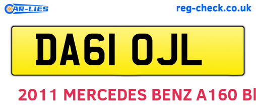 DA61OJL are the vehicle registration plates.