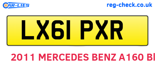 LX61PXR are the vehicle registration plates.