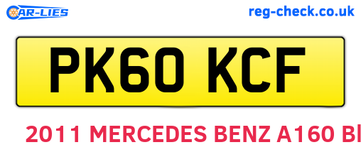 PK60KCF are the vehicle registration plates.