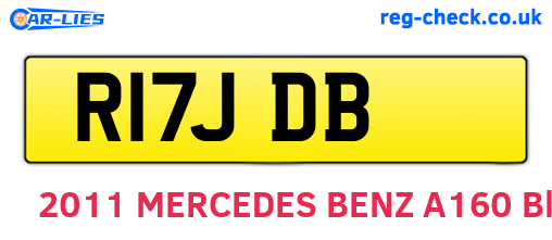 R17JDB are the vehicle registration plates.