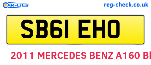 SB61EHO are the vehicle registration plates.
