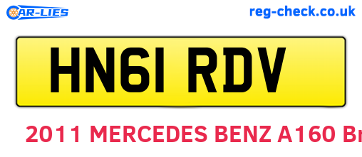 HN61RDV are the vehicle registration plates.