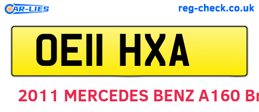 OE11HXA are the vehicle registration plates.