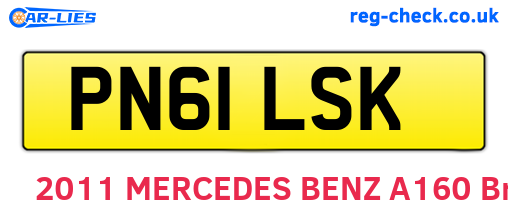 PN61LSK are the vehicle registration plates.