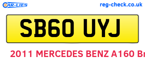 SB60UYJ are the vehicle registration plates.