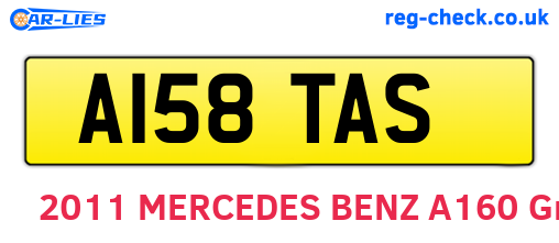 A158TAS are the vehicle registration plates.