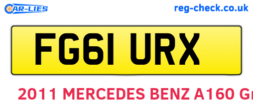 FG61URX are the vehicle registration plates.