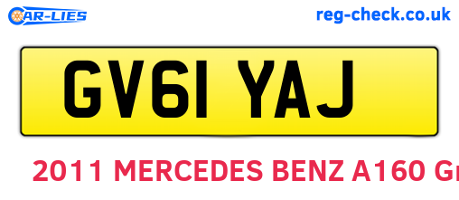GV61YAJ are the vehicle registration plates.