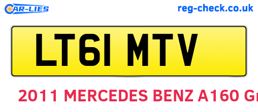 LT61MTV are the vehicle registration plates.