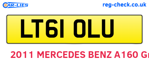 LT61OLU are the vehicle registration plates.