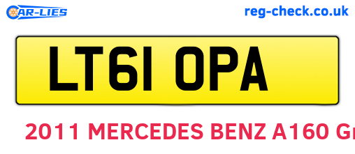 LT61OPA are the vehicle registration plates.